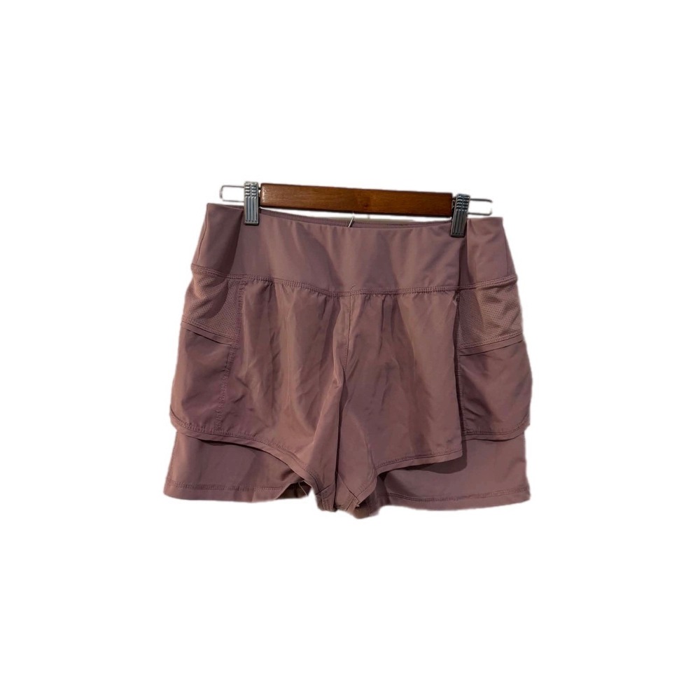 Leg3nd 2-in-1 Athletic Shorts Womens Medium Mauve Purple Excellent Layered Mesh